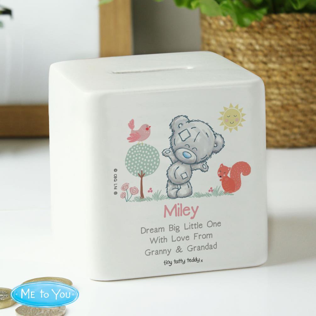 Personalised Tiny Tatty Teddy Woodland Animal Money Box Extra Image 2